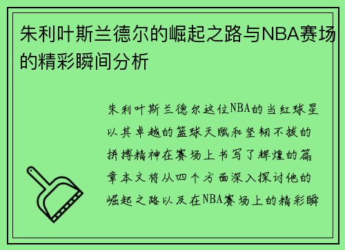 朱利叶斯兰德尔的崛起之路与NBA赛场的精彩瞬间分析